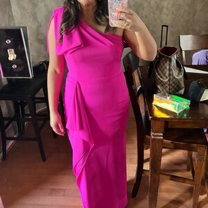 Elegant Pink One-Shoulder Dress - size 12
